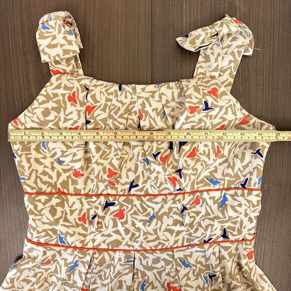 Teeze Me Fit & Flare Sleeveless Dress Juniors Size 7 Beige Whimsical Bird Print - Picture 13 of 16